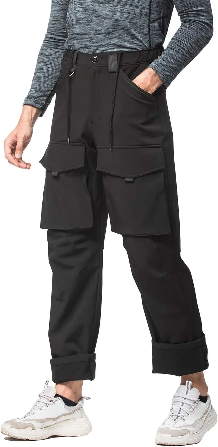 Mr.Stream Men's Hiking Multi Pocket Mountain Outdoor Trekking Sports Camping Windproof Fleece Pants