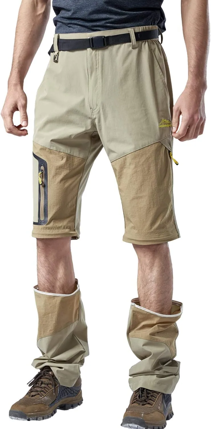 Mr.Stream Men's Walking Windproof Breathable Camping Quick Drying Outdoor Convertible Hiking Pants