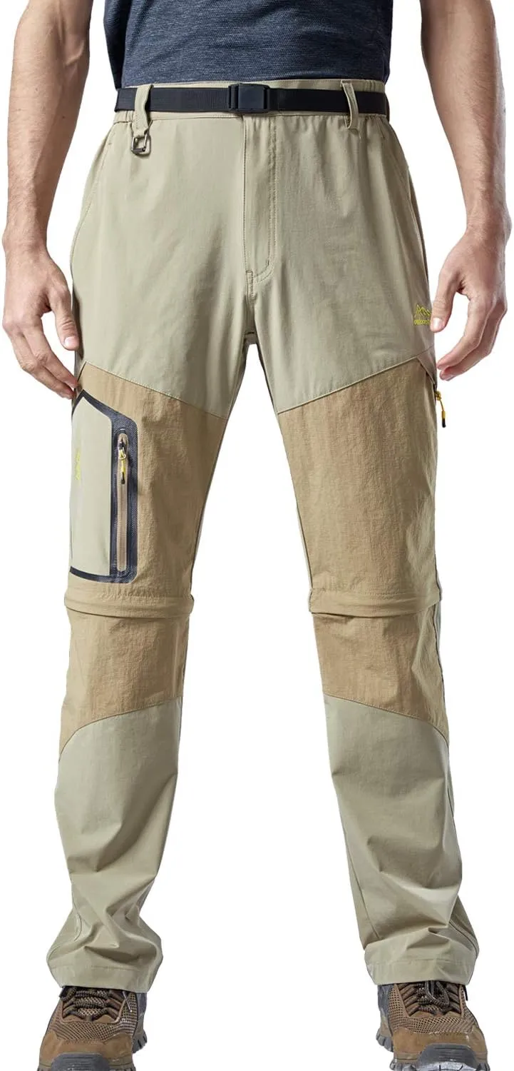 Mr.Stream Men's Walking Windproof Breathable Camping Quick Drying Outdoor Convertible Hiking Pants