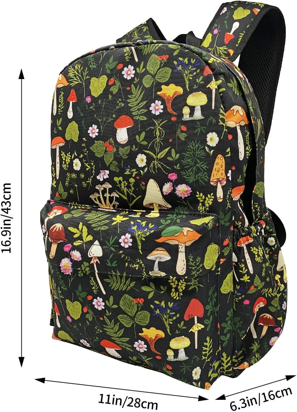Mushrooms Nature Stylish Backpack With Adjustable Padded Shoulder Straps Daypacks For College Travel