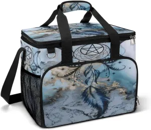 Native American Navajo Dreamcatcher Cooler Bag, Collapsible Soft Sided Cooler, Large Leakproof Camping Cooler, Portable Travel Cooler for Camping, Road Trips
