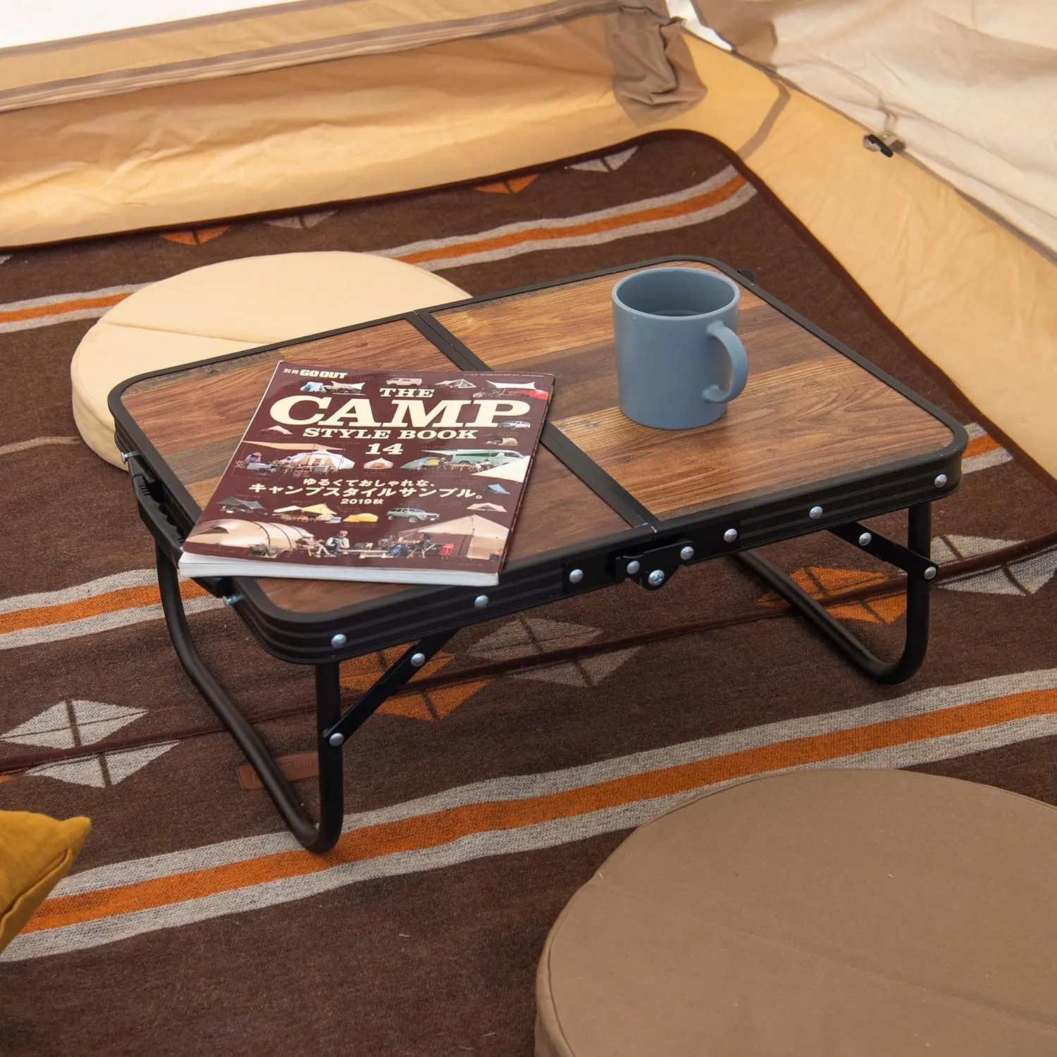 Naturehike Folding Camping Table, Portable Tables with Adjustable Legs, 35.4×23.6×14.6 Inch Foldable Camp Pinic Tables with Carry Bag for Outdoor Camping, BBQ, Travel - Large Retro