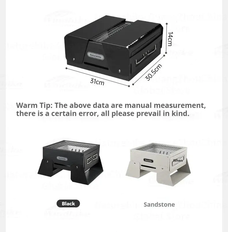 Naturehike Folding Charcoal Grill Outdoor Portable 1-2 Persons BBQ Desk Tabletop Stove Furnance Camping Picnic Barbecue Burner Cooking Grill Stand