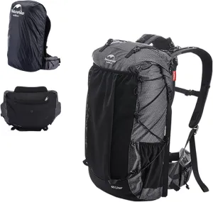 Naturehike Rock-40L/60L 5L Internal Frame Hiking backpacking backpack, Camping Waterproof Bag, Ultralight Outdoor Daypack with Rain Cover for Hiking, Backpacking,Camping Survival(40 5L)