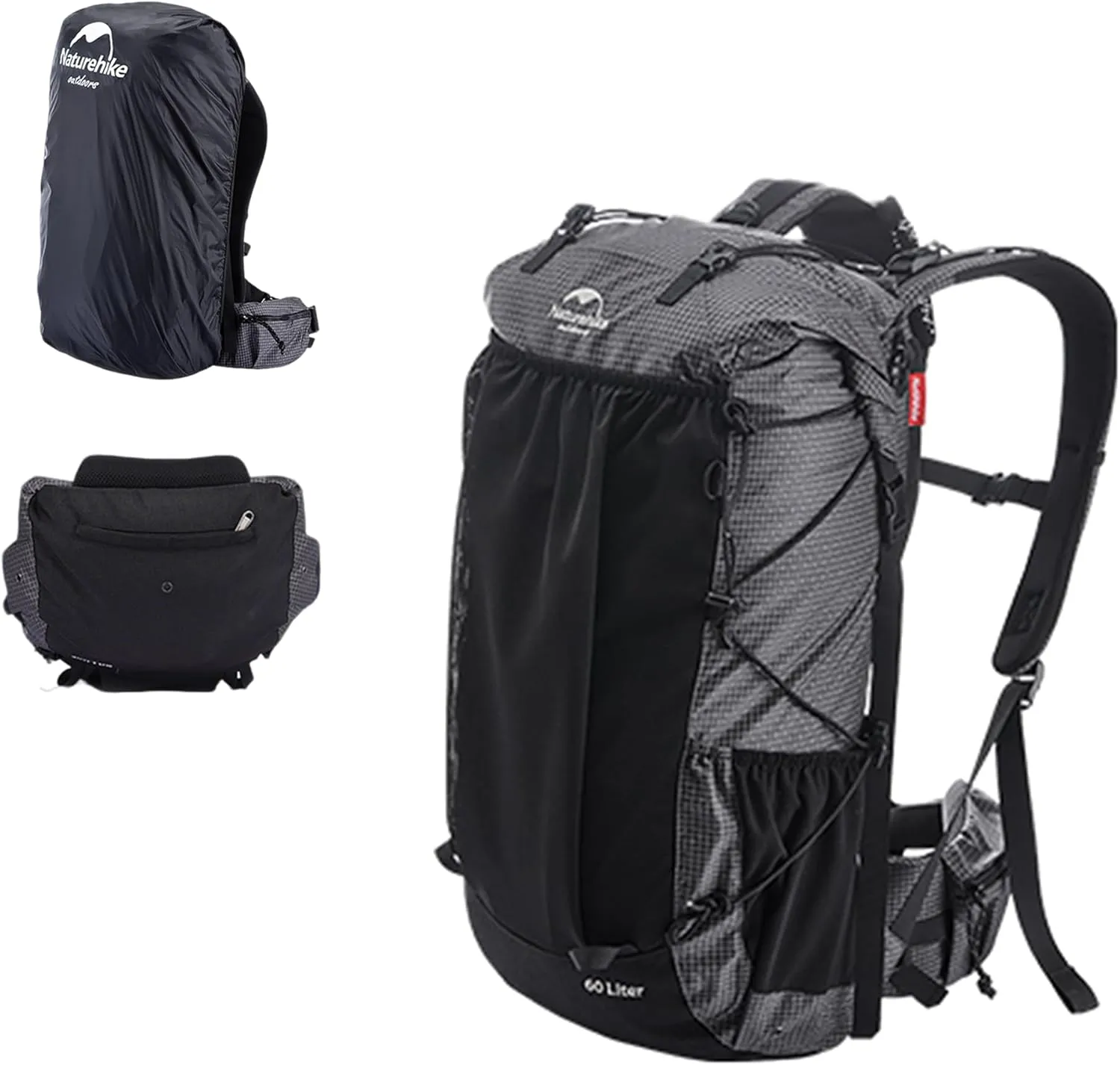 Naturehike Rock-40L/60L 5L Internal Frame Hiking backpacking backpack, Camping Waterproof Bag, Ultralight Outdoor Daypack with Rain Cover for Hiking, Backpacking,Camping Survival(40 5L)