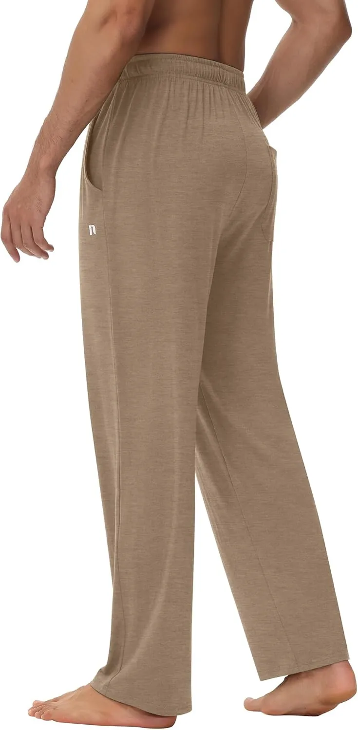 Neer 3 Pack Men's Yoga Sweatpants, Athletic Lounge Drawstring Pants Open Bottom Casual Loose Workout Jogger Pant with Pockets