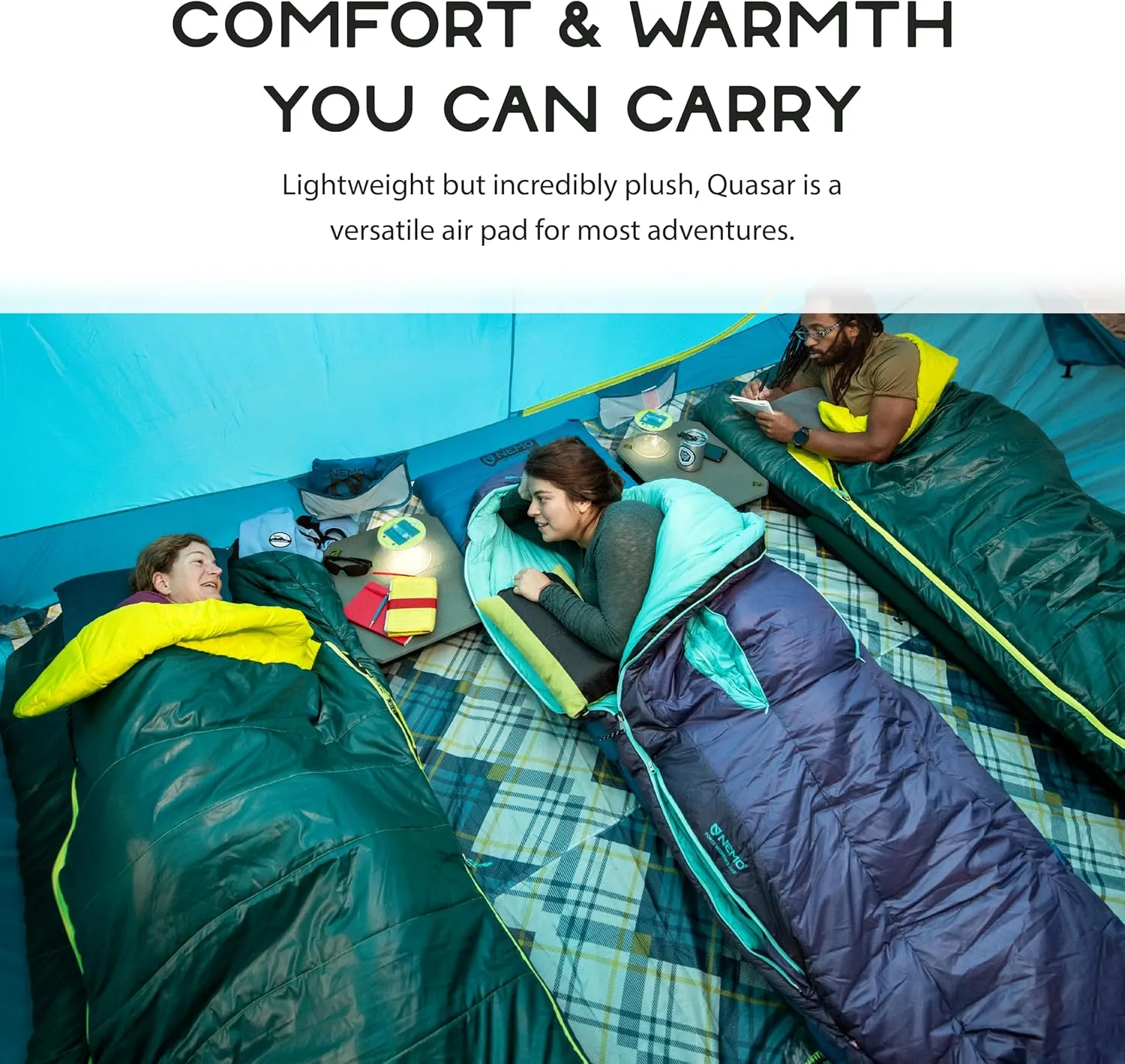 NEMO Equipment Quasar 3D Lightweight Sleeping Pad - Insulated Regular (72"x20") - Bluebird