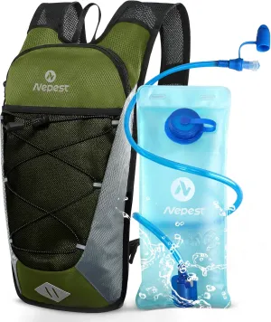 Nepest Hydration Backpack with 2L Water Bladder for Cycling, Water Backpack for Hiking Running, Lightweight Hydration Pack