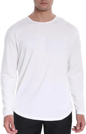 netdraw Men's Ultra Soft Bamboo Viscose T-Shirt Curve Hem Lightweight Cooling Short/Long Sleeve Casual Basic Tee Shirt