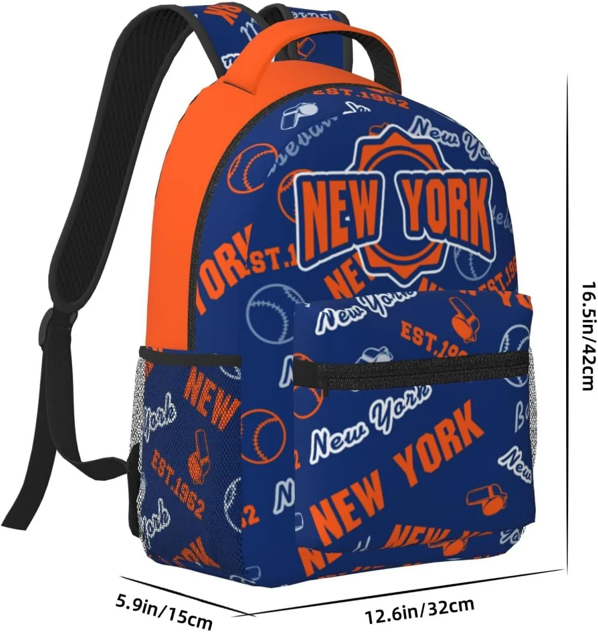 New York Backpack for Boys and Girls, Laptop Backpack for Men and Women, Large Capacity Lightning Bookbag Waterproof Adjustable School Bags for Travel Daypack Laptop Sport Bag