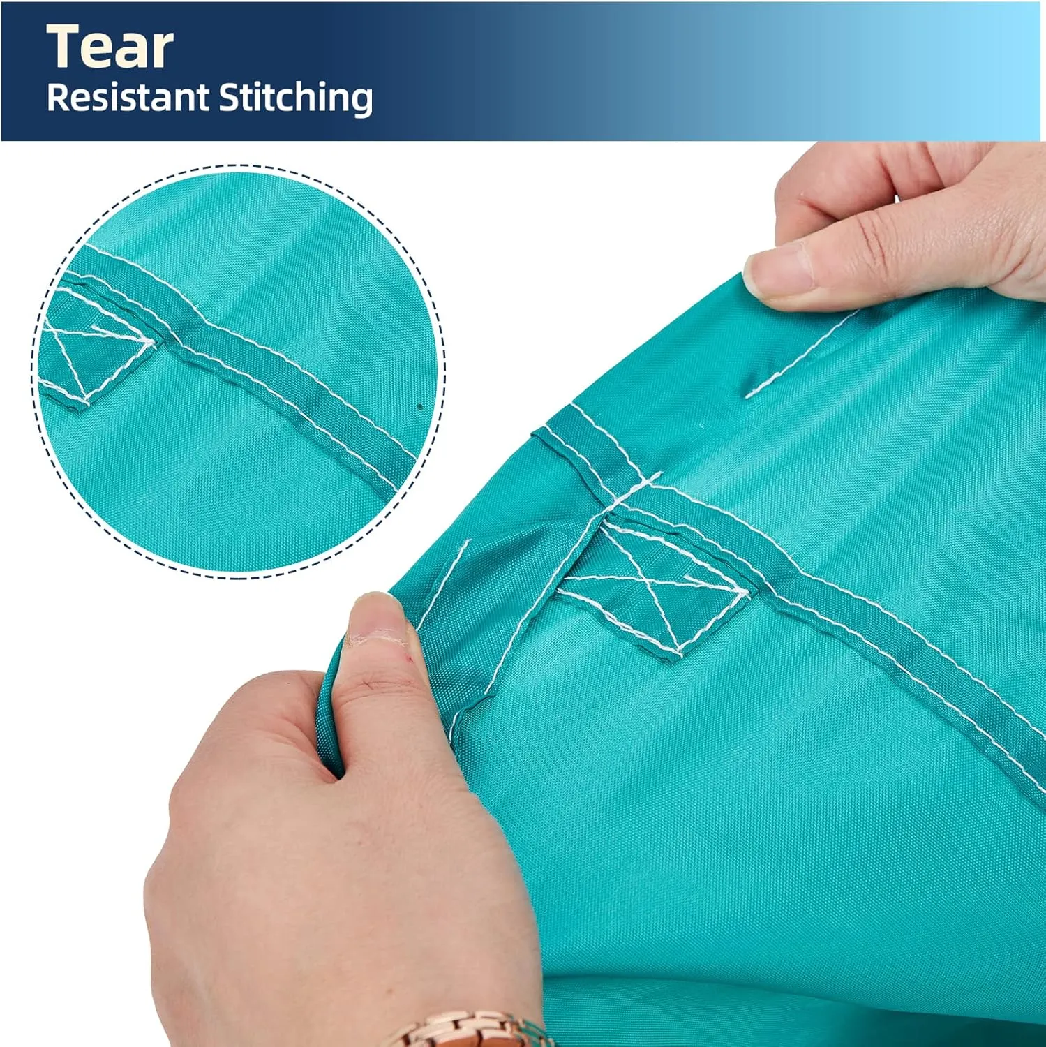 NICOGENA 2 Pack Laundry Bag with Handles, Rips & Tears Resistant Large Dirty Clothes Storage, Sturdy Drawstring Heavy Duty Washable Hamper Liner for Travel, Sky Blue&Grey