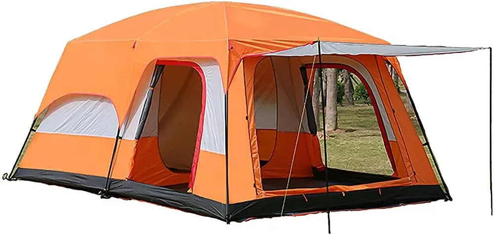 NIEH Family Tent Doble Layer Dome Tent Camping Tent with 2 Extra Dark Sleeping Cabins for Outdoor Hiking Camping Climing