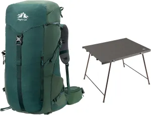 Night Cat Internal-frame Hiking Backpack with Folding Camping Table 50L Camping Backpack for Men Women Lightweight Waterproof Rain Cover