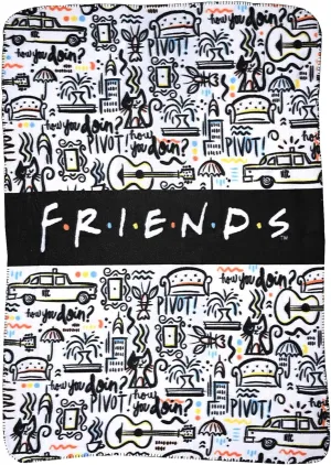 Northwest The Company - Friends TV Show How You Doin' & Pivot NYC Fleece Throw Blanket, Soft and Cozy Lightweight Plush Fabric Bed Cover and Room Décor - Size 45inx 60in