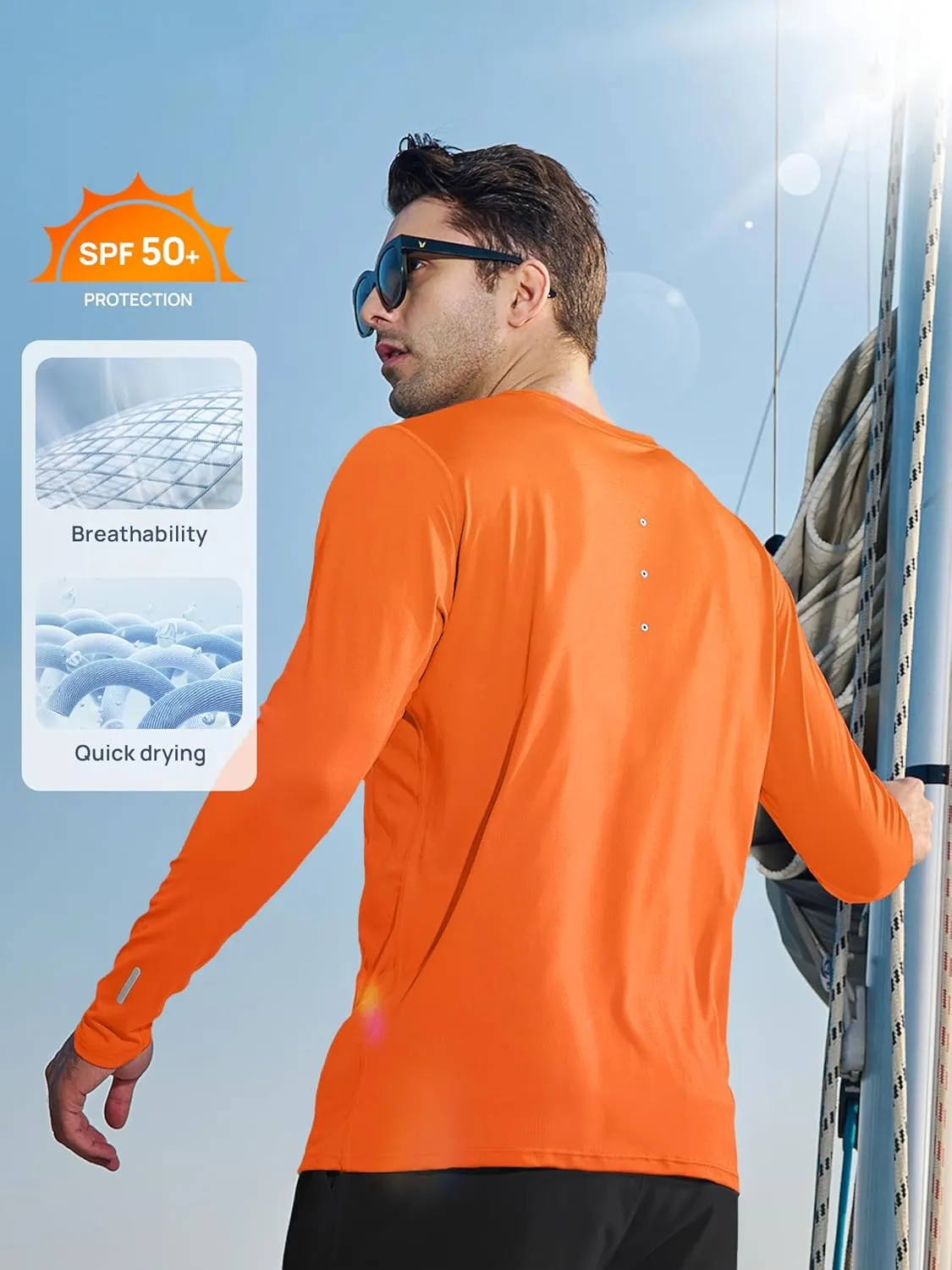 NORTHYARD Men's Sun Protection Shirts Long Sleeve Swim Fishing UPF 50  Shirt UV Hiking Lightweight Rash Guard Athletic