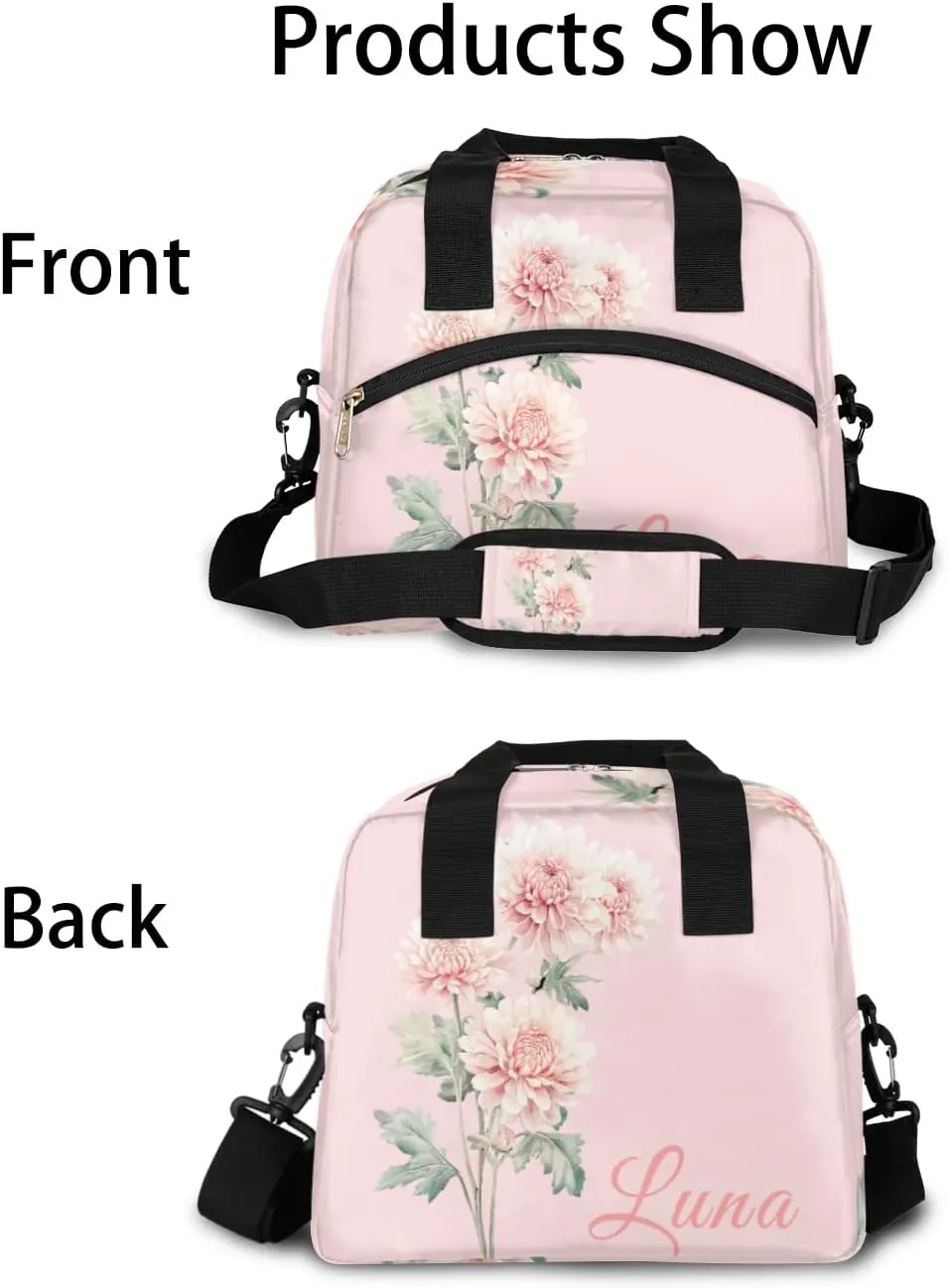 November Custom Lunch Bag with Name Personalized Insulated Lunch Box with Adjustable Shoulder Strap Customized Reusable Adult Cooler Lunch Tote Bag for Men Women Work Office Picnic