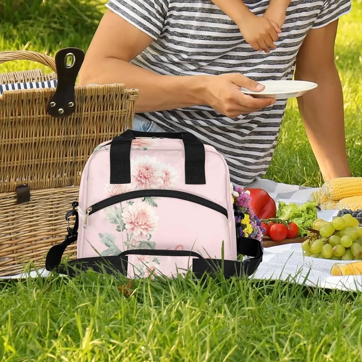 November Custom Lunch Bag with Name Personalized Insulated Lunch Box with Adjustable Shoulder Strap Customized Reusable Adult Cooler Lunch Tote Bag for Men Women Work Office Picnic