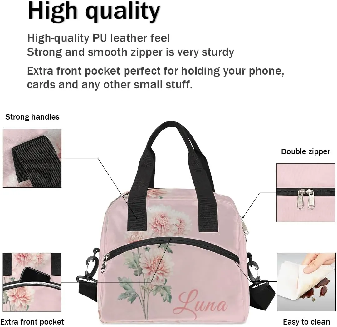 November Custom Lunch Bag with Name Personalized Insulated Lunch Box with Adjustable Shoulder Strap Customized Reusable Adult Cooler Lunch Tote Bag for Men Women Work Office Picnic