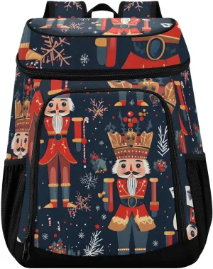 Nutcracker Christmas Blue Cooler Backpack Cooler Insulated Leak Proof Lunch Backpack 36 Cans Waterproof Soft for Men Women Picnic Hiking Camping Beach