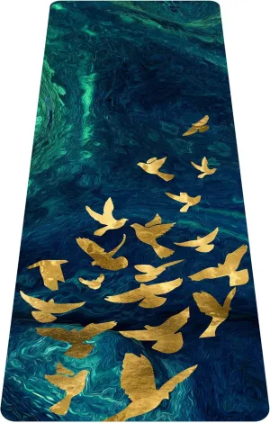 nuveti Printed Travel Yoga Mat-1/16 Inch Thick Non Slip Fitness Workout Mat with Carrying Bag, Foldable Lightweight Suede & Natural Rubber Yoga Mat for Yoga Pilates and Fitness 72" L x 24" W x 1.5mm