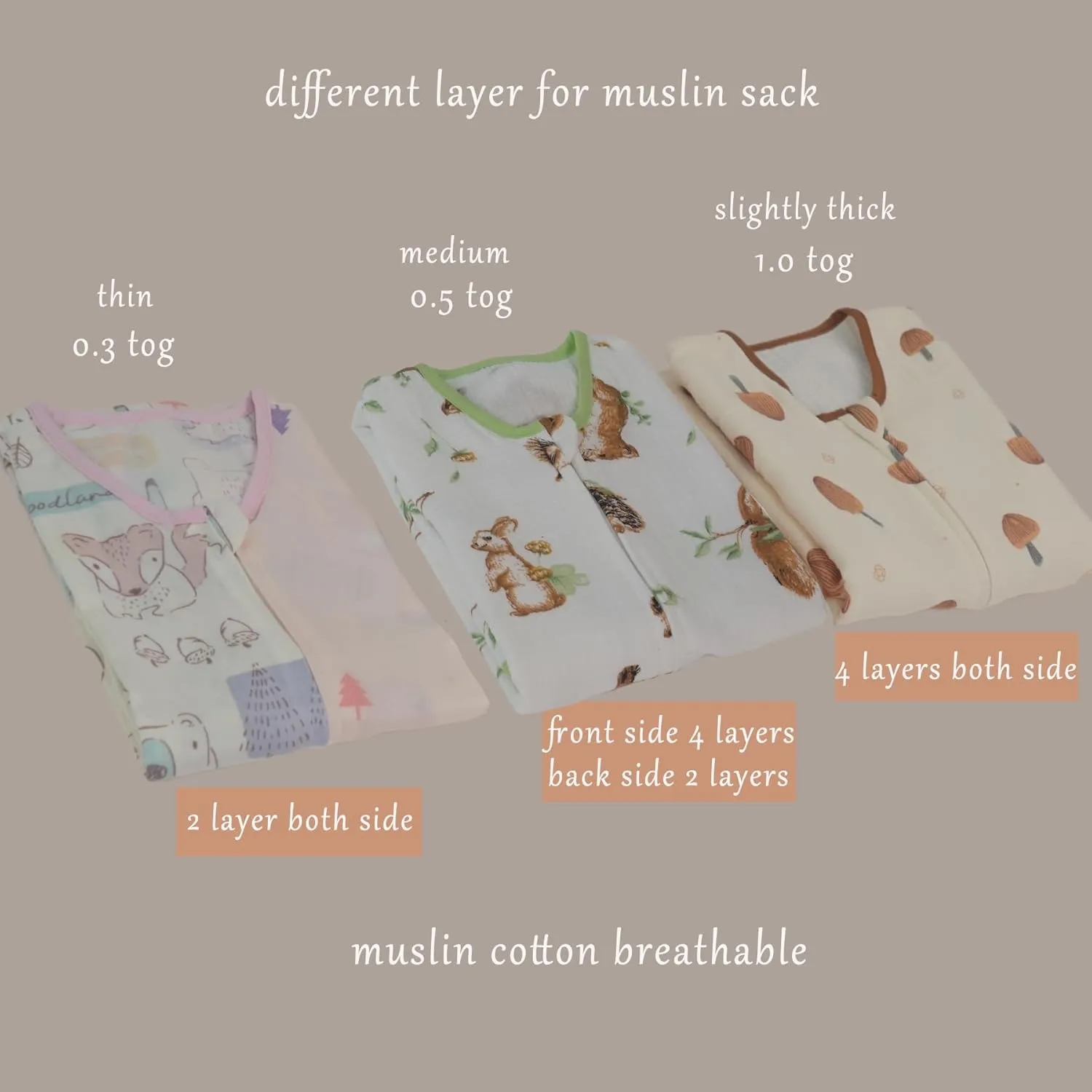 oddler Muslin Cotton Sleep Sack 0.5-0.7 TOG – Sleeveless Unisex Wearable Blanket for Baby & Toddler (2-3T), Breathable Lightweight with 4-Layer Front & 2-Layer Back, All-Season Sleeping Bag