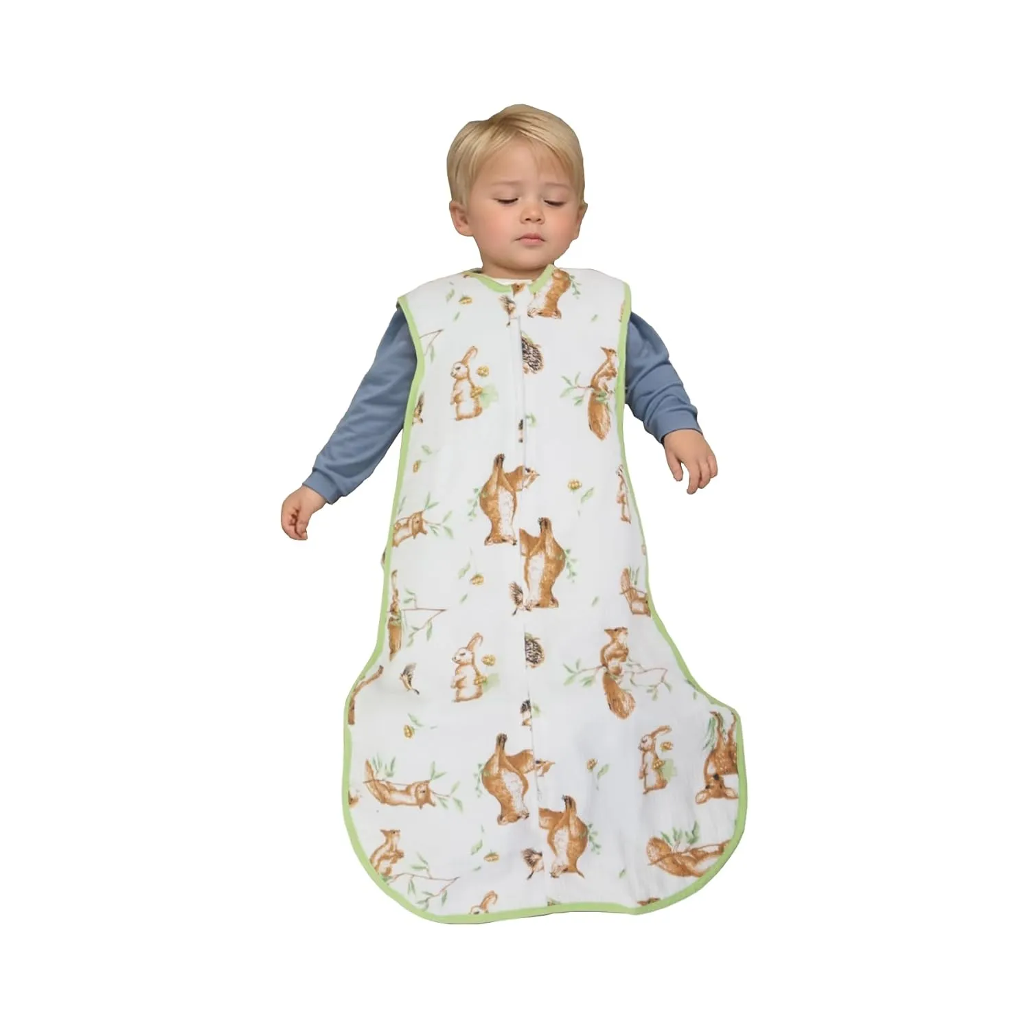 oddler Muslin Cotton Sleep Sack 0.5-0.7 TOG – Sleeveless Unisex Wearable Blanket for Baby & Toddler (2-3T), Breathable Lightweight with 4-Layer Front & 2-Layer Back, All-Season Sleeping Bag
