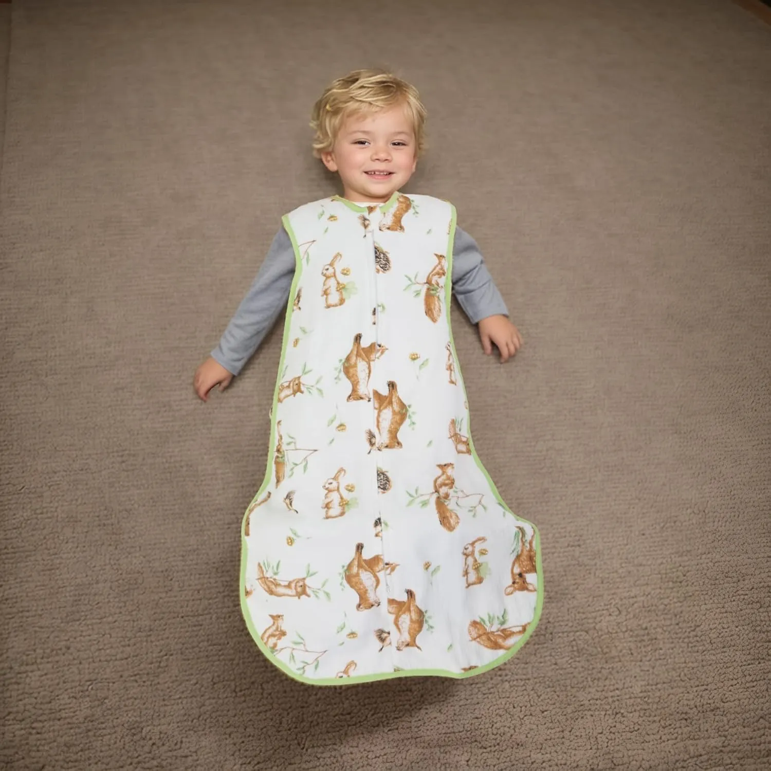 oddler Muslin Cotton Sleep Sack 0.5-0.7 TOG – Sleeveless Unisex Wearable Blanket for Baby & Toddler (2-3T), Breathable Lightweight with 4-Layer Front & 2-Layer Back, All-Season Sleeping Bag