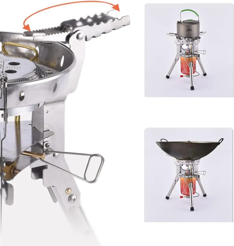 One-piece Camping Gas Stove High Power Portable Foldable Burner Camping Picnic Windproof Stove Backpaking Camp Cooker BRS-69