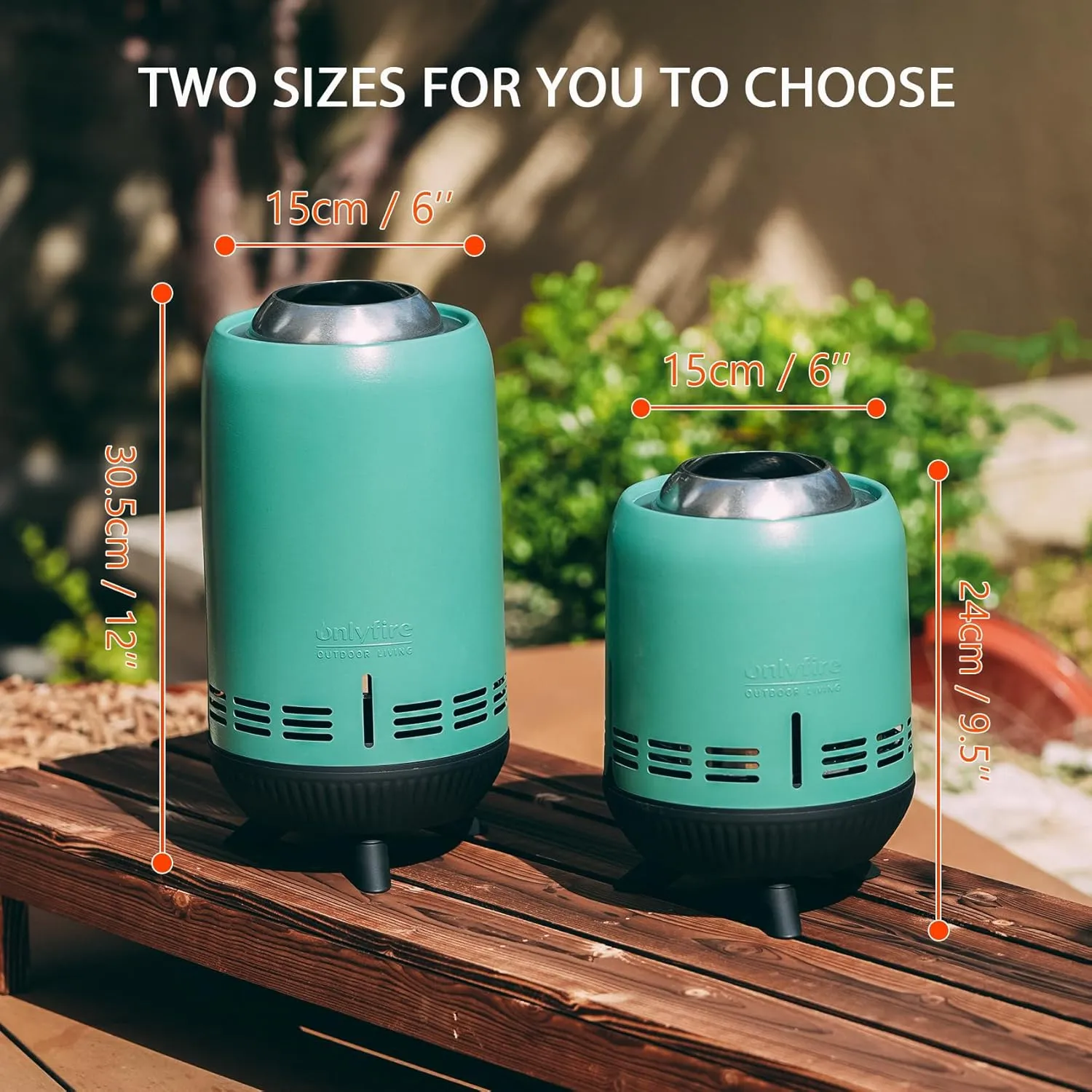 ONLYFIRE OUTDOOR LIVING Tabletop Fireplace with Unique Flame, Portable Fire Pit with Storage Bag for Camping Tailgating Patio Backyard Bonfire, Smokeless Wood Burning Mini Camp Stove 9.5", FP055 Blue