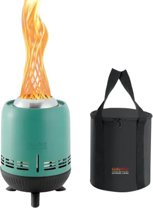 ONLYFIRE OUTDOOR LIVING Tabletop Fireplace with Unique Flame, Portable Fire Pit with Storage Bag for Camping Tailgating Patio Backyard Bonfire, Smokeless Wood Burning Mini Camp Stove 9.5", FP055 Blue