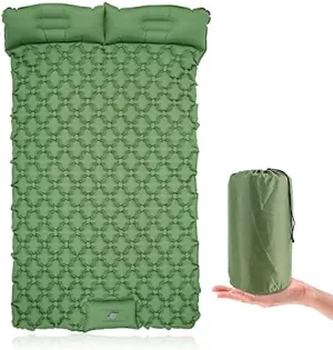 ONURTH Beach Accessories, Outdoor Sleeping Pad Camping Inflatable Mattress with Pillows Travel Mat Folding Bed Ultralight Air Cushion Hiking Trekking