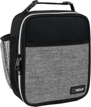 opux Premium Insulated Lunch Box, Soft School Lunch Bag for Kids Boys Girls, Leakproof Small Lunch Pail Men Women Work, Reusable Compact Cooler Tote Lunchbox for Office Adult, Heather Grey
