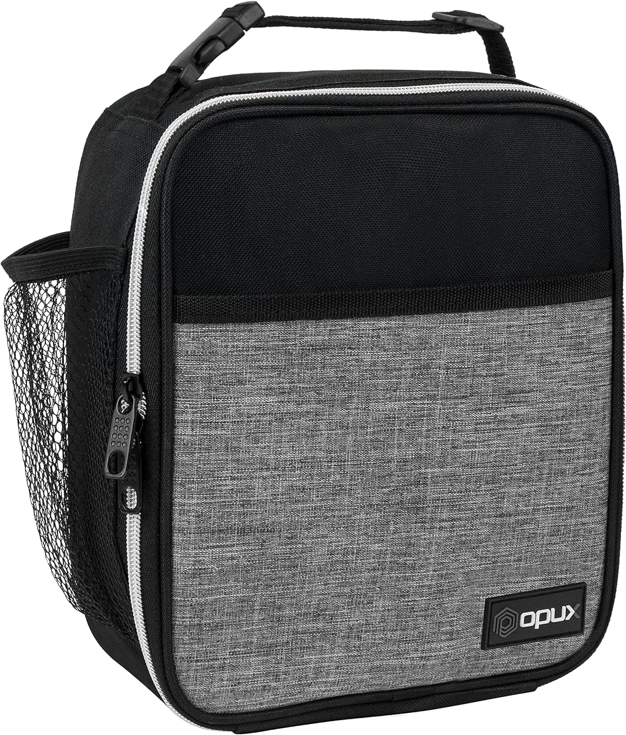 opux Premium Insulated Lunch Box, Soft School Lunch Bag for Kids Boys Girls, Leakproof Small Lunch Pail Men Women Work, Reusable Compact Cooler Tote Lunchbox for Office Adult, Heather Grey