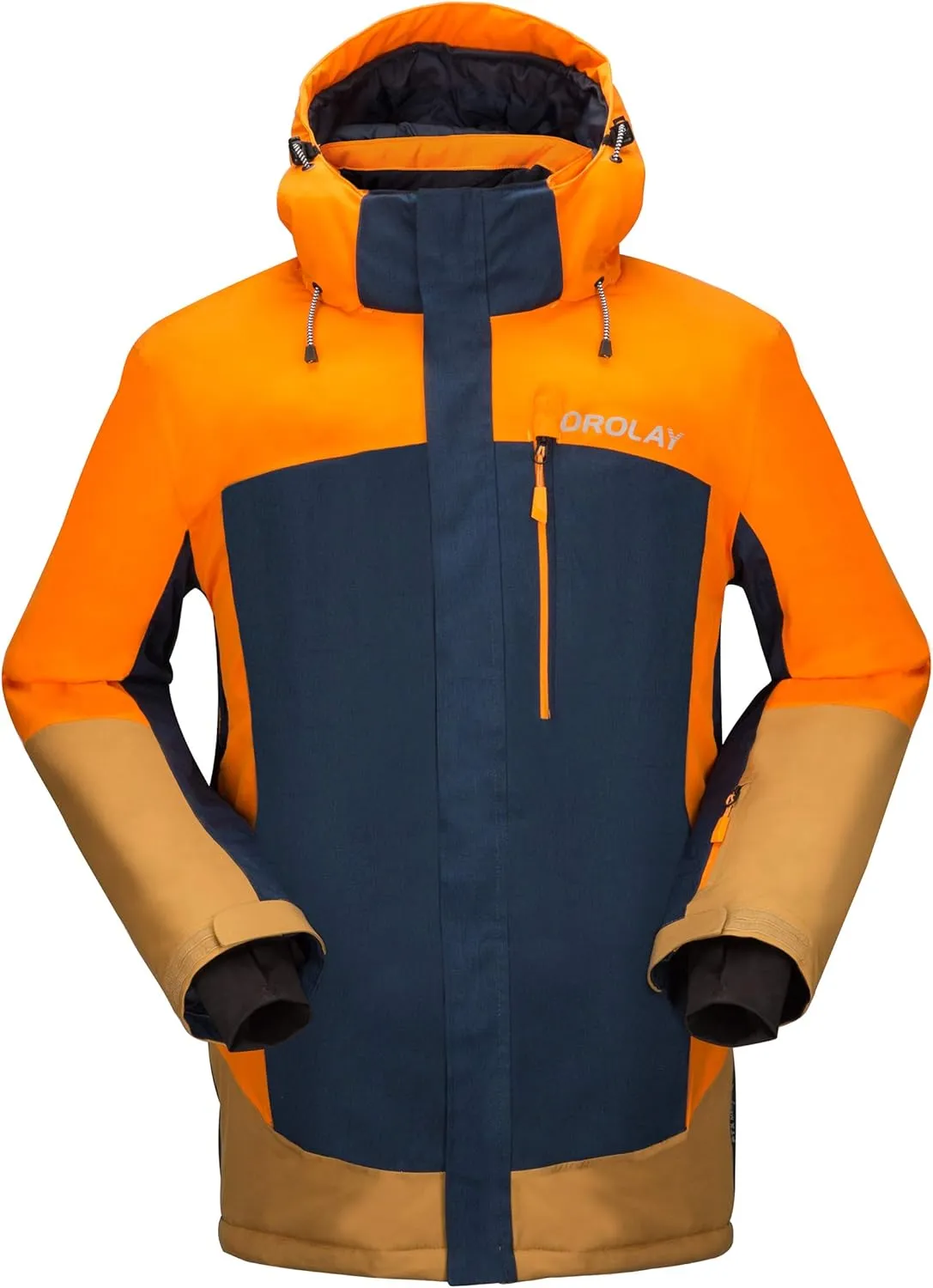 Orolay Men's Mountain Waterproof Ski Jacket Windproof Rain Jacket Winter Warm Snow Coat