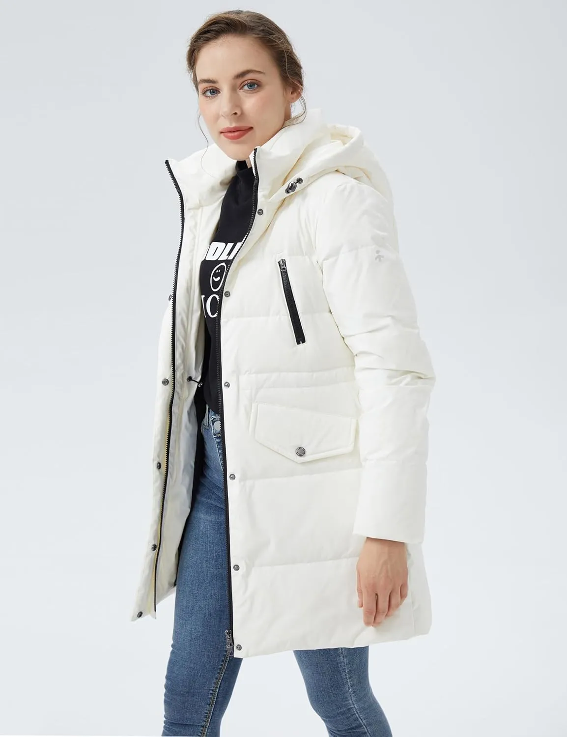 Orolay Women's Puffer Winter Down Coat Thickened Parka Jacket with Hood