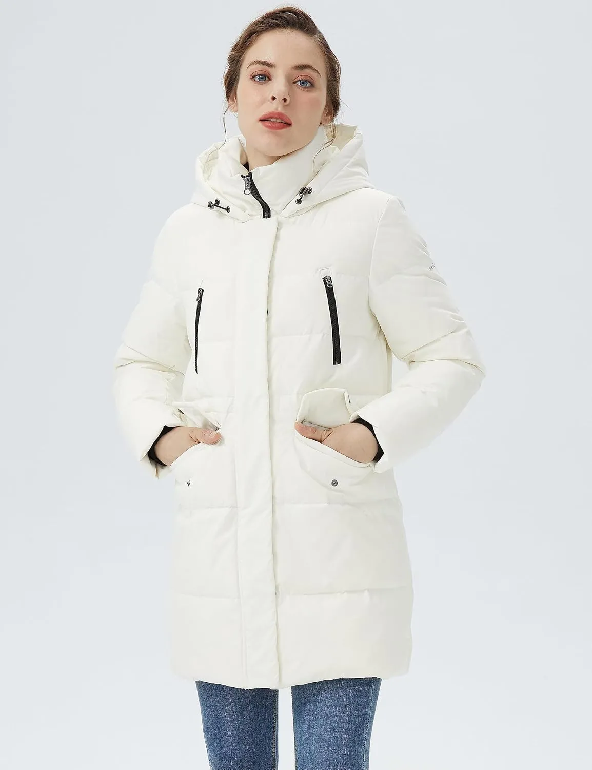 Orolay Women's Puffer Winter Down Coat Thickened Parka Jacket with Hood