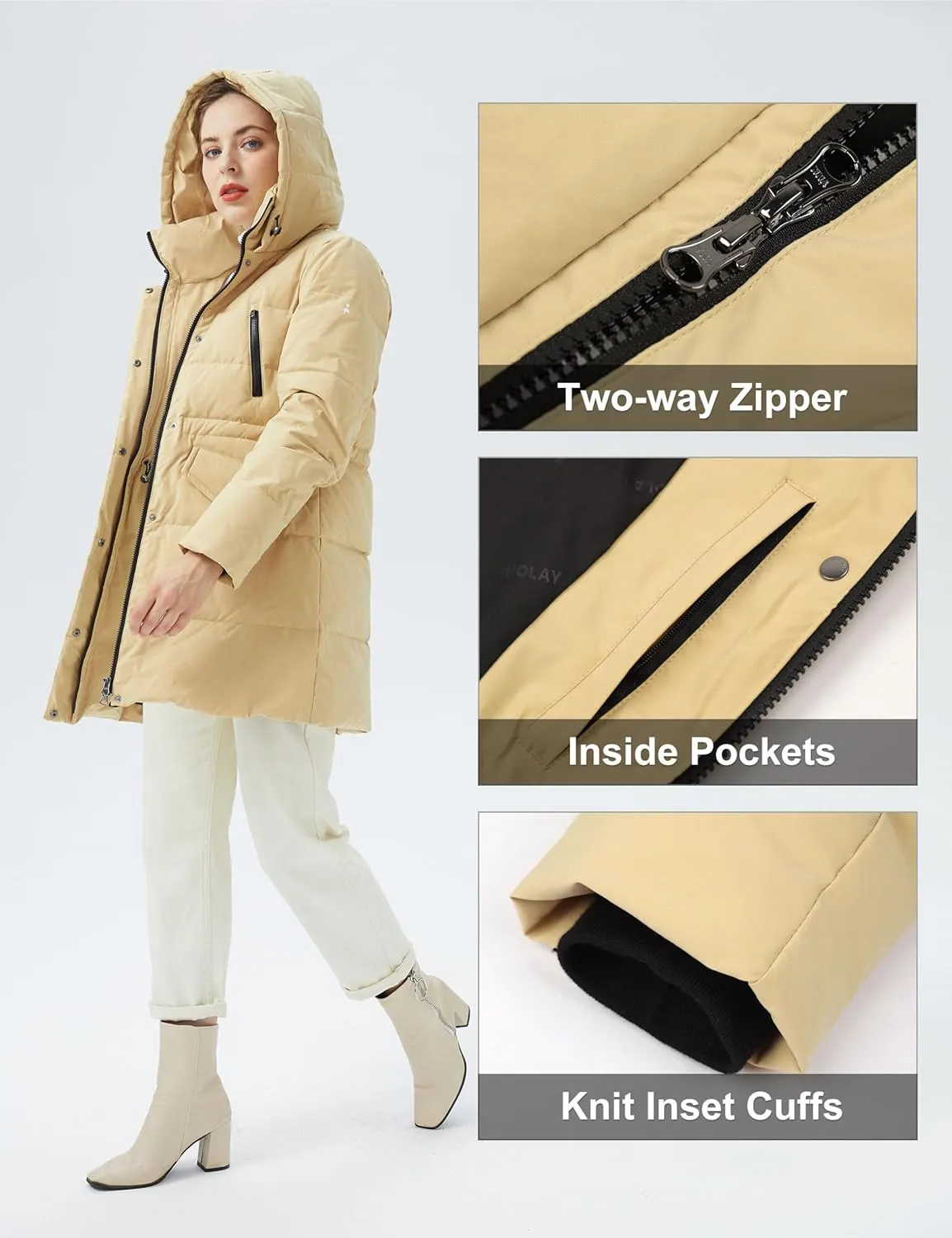 Orolay Women's Puffer Winter Down Coat Thickened Parka Jacket with Hood