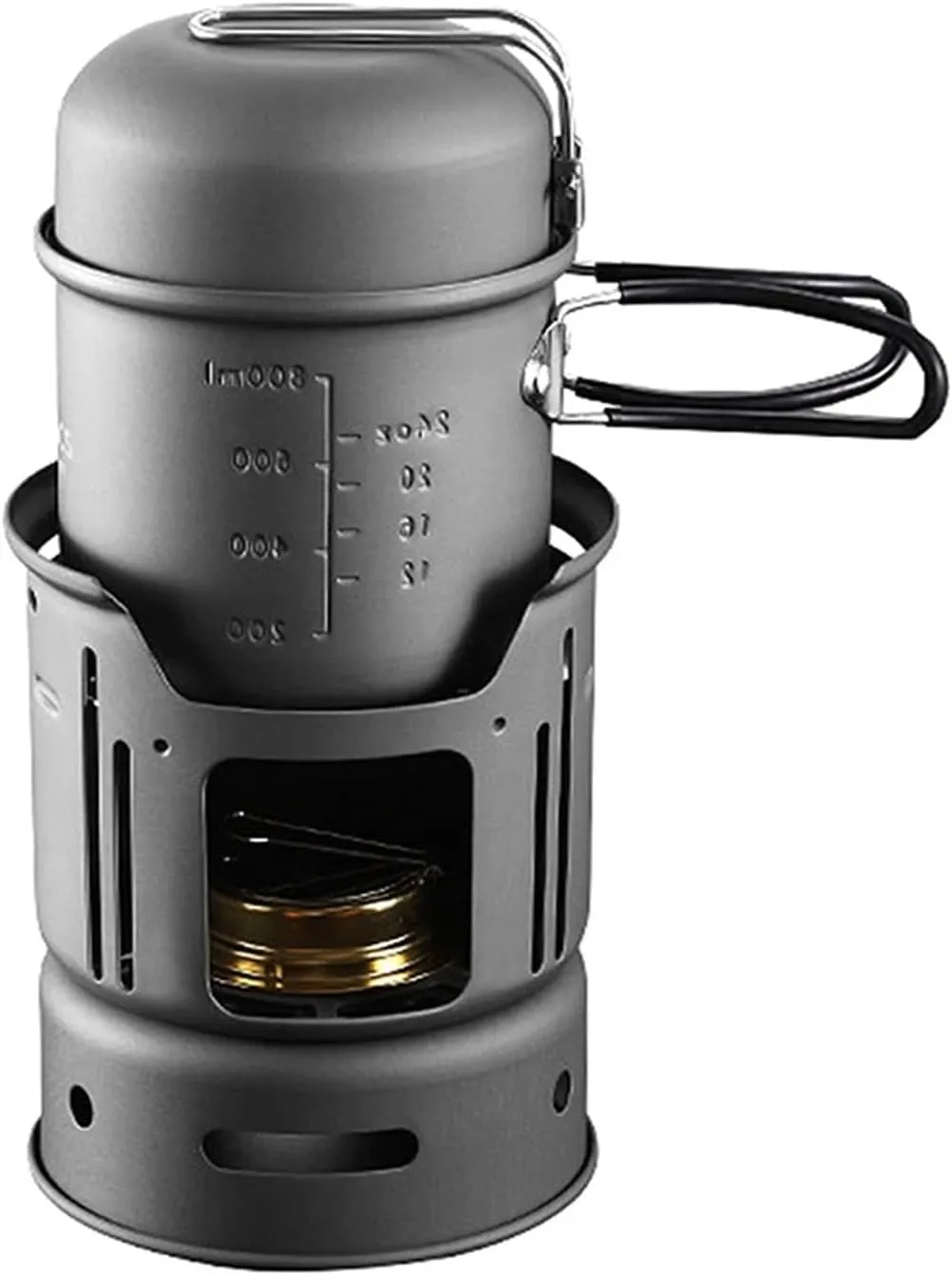 Outdoor Alcohol Stove Camping Stove Stainless Steel Aluminum Alloy Cookware Cookout Picnic Cooking Hiking BBQ Traveling Tools