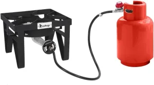 Outdoor Burner Stove, Gas Camping Stove High Pressure Propane Cooker Portable Stove Burner, Perfect for Home Brewing Maple Syrup Patio Turkey Frying Canning 200000-BTU