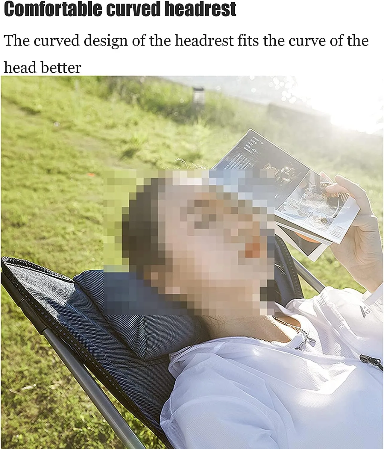 Outdoor Chair Folding Camping Portable Lawn Seat Armchair with Cup Holder Pillow and Carry Bag Leisure Recliner Stool Foldable