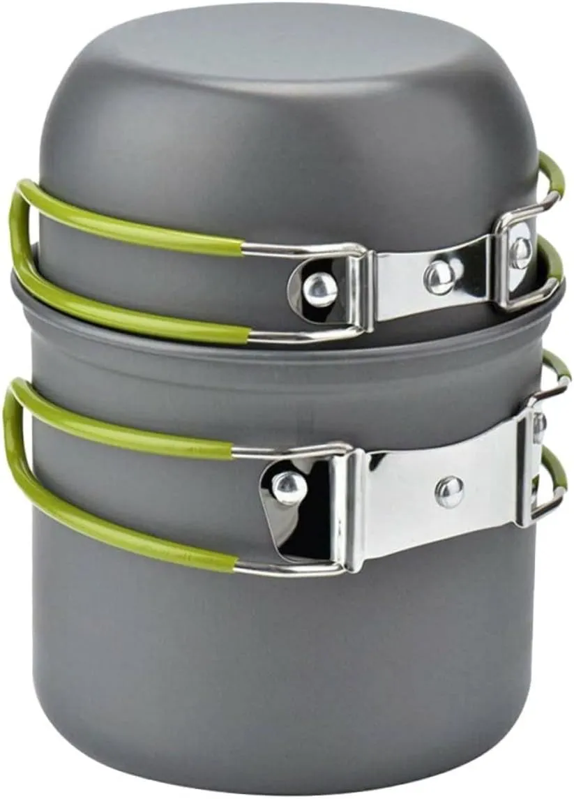 Outdoor Cooking Set Portable Stove Non-Stick Teapot Cooking Tools Camping Cookware Aluminum Alloy Perfect for 1-2 People