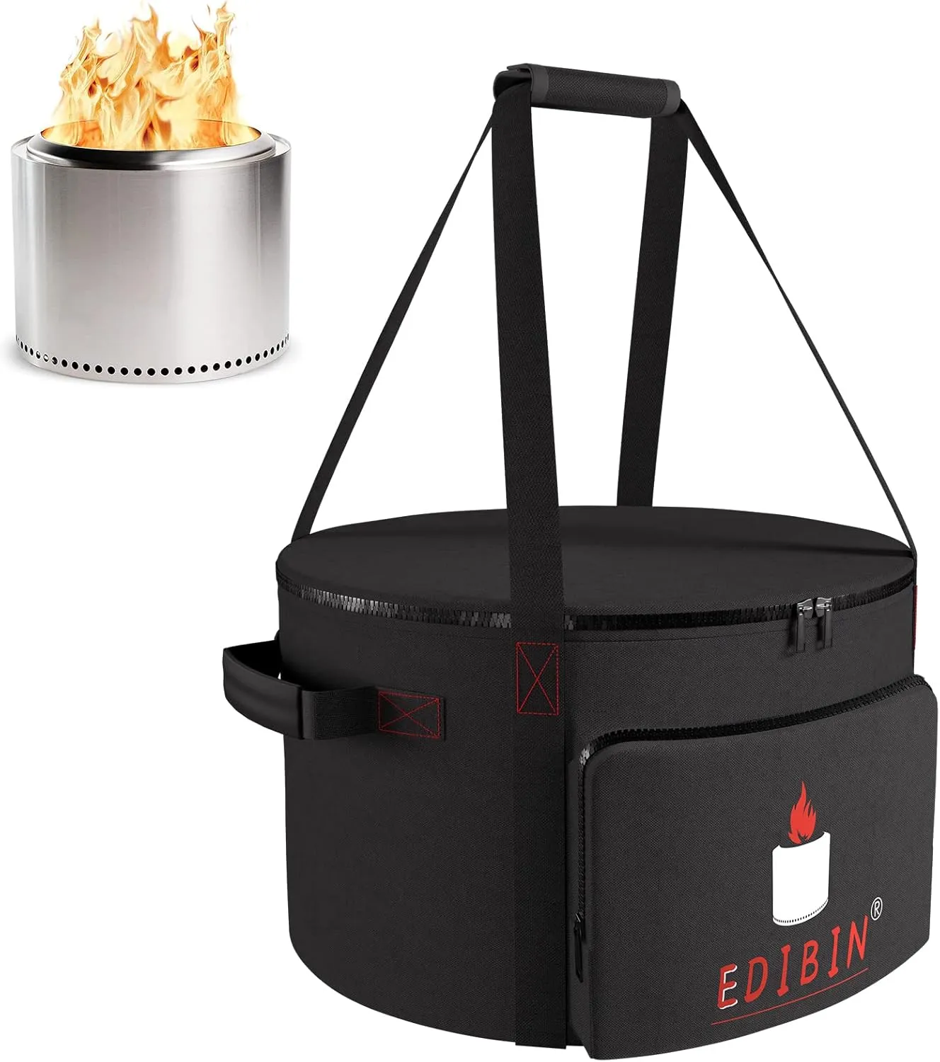 Outdoor Fire Pit Bag Compatible with Solo Stove Bonfire Fire Pit W x 19.5 Inch,H x 14 Inch Smokeless Fire Pit, Natural Wood Burning Firebowl(Only Bag)