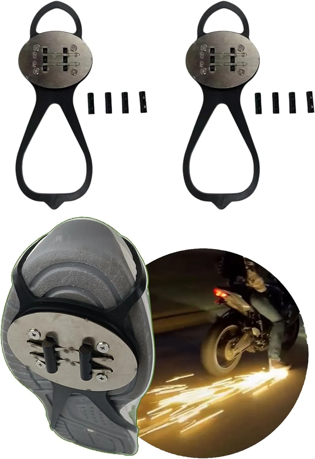 Outdoor Flint Skateboarding Bicycle Footbrake Spark Grinding Ground Motorcycle Sole Shoe Cover Skateboard Flint Set