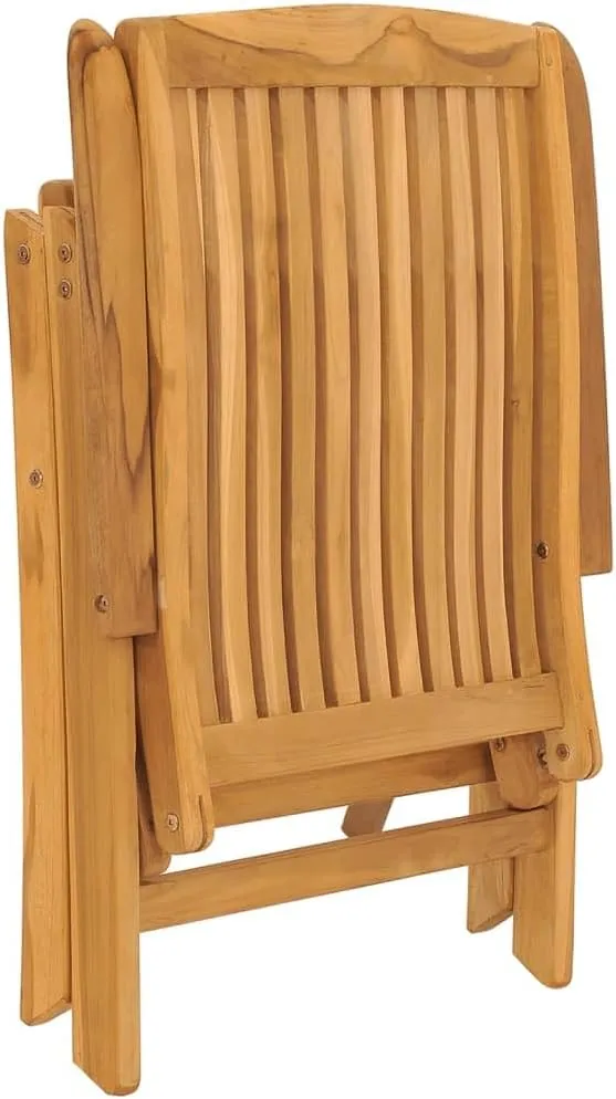 Outdoor Furniture Outdoor Chairs Front Porch Decor Reclining Patio Chairs with Cushions 2 pcs Solid Wood Teak
