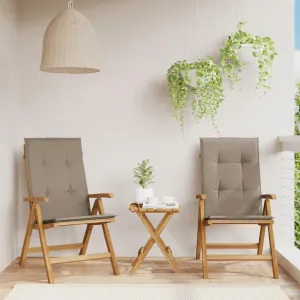 Outdoor Furniture Outdoor Chairs Front Porch Decor Reclining Patio Chairs with Cushions 2 pcs Solid Wood Teak