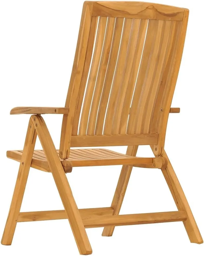 Outdoor Furniture Outdoor Chairs Front Porch Decor Reclining Patio Chairs with Cushions 2 pcs Solid Wood Teak