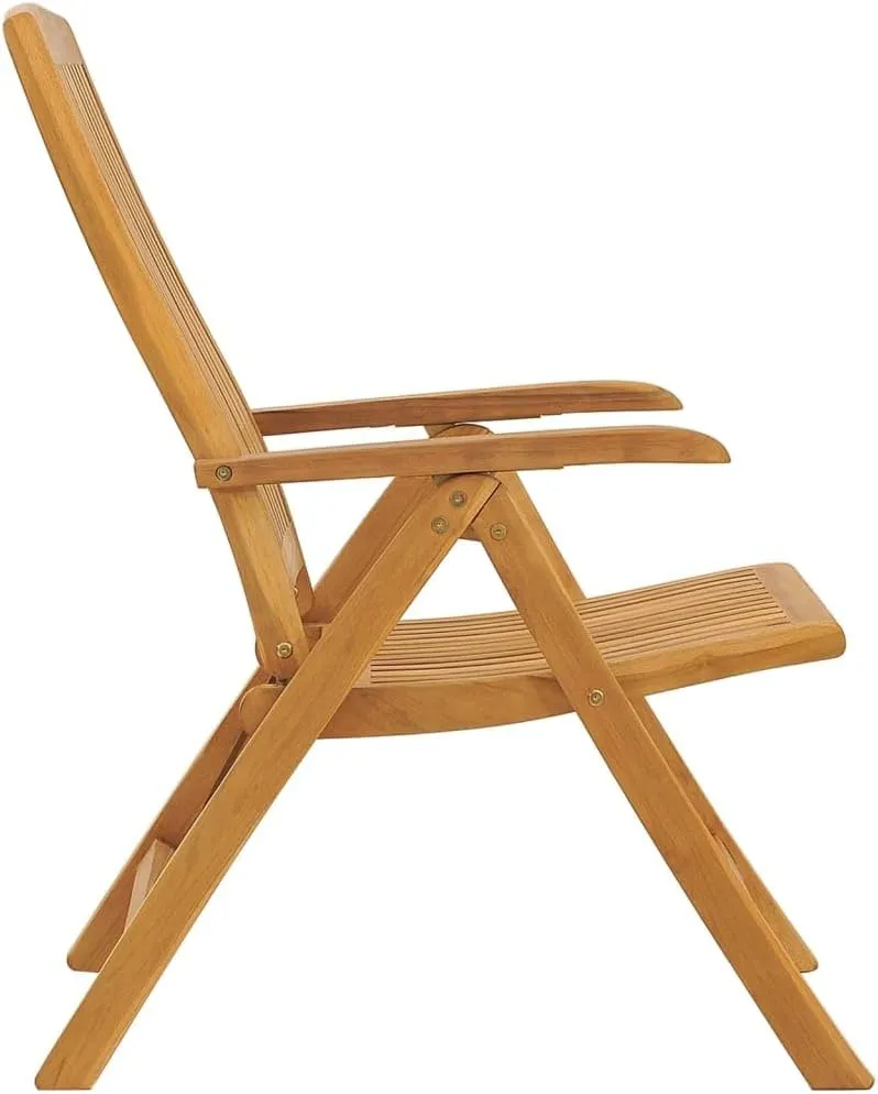 Outdoor Furniture Outdoor Chairs Front Porch Decor Reclining Patio Chairs with Cushions 2 pcs Solid Wood Teak
