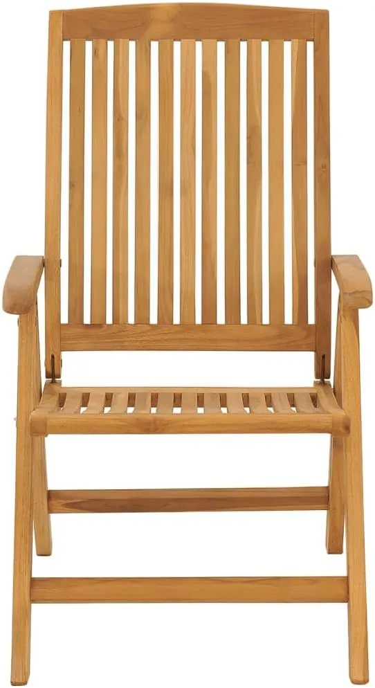 Outdoor Furniture Outdoor Chairs Front Porch Decor Reclining Patio Chairs with Cushions 2 pcs Solid Wood Teak