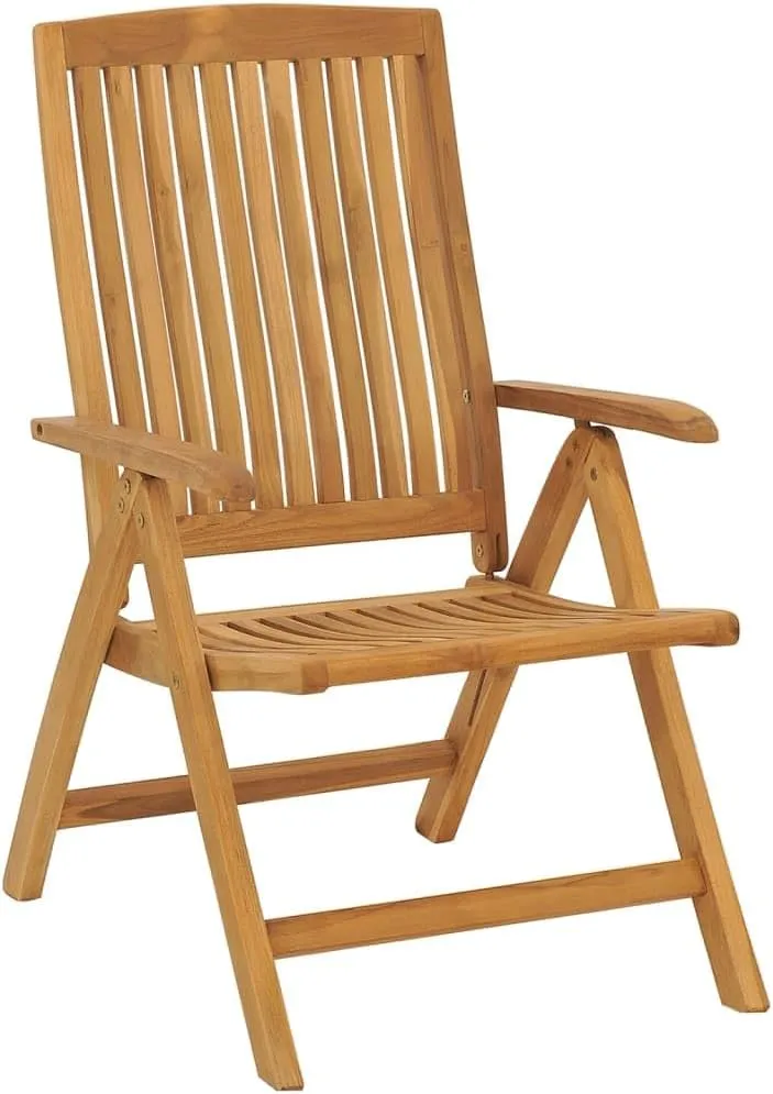 Outdoor Furniture Outdoor Chairs Front Porch Decor Reclining Patio Chairs with Cushions 2 pcs Solid Wood Teak
