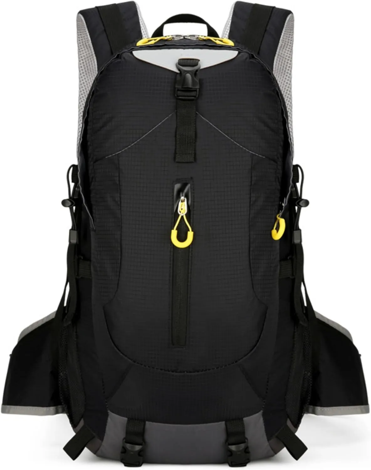 Outdoor Hiking Backpack, Large Capacity Waterproof Travel Bag for Men, Breathable Design with Reflective Strips (black)